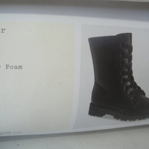 A New Day Black Combat Style Boots Ladies Size 9 - Picture 12 of 12